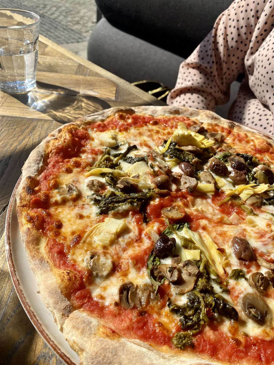 Mum went for the not-so-vegan pizza. Picture: Sam Lawrie