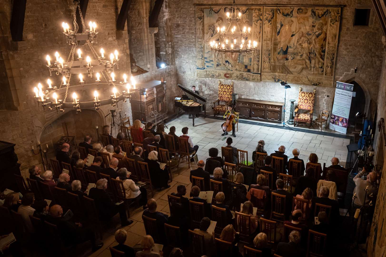 Oliver Moh, aged 11, playing cello at the concert