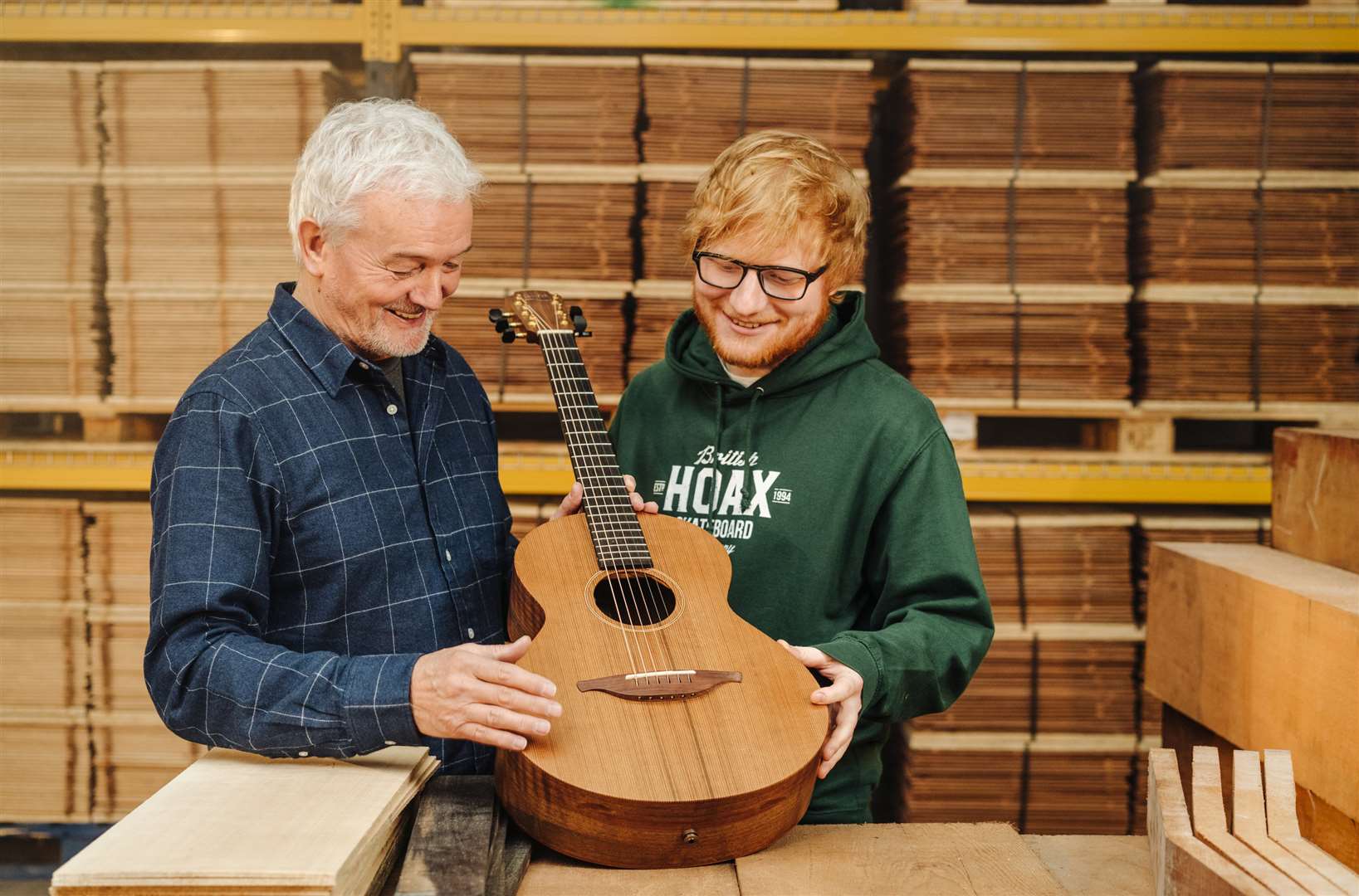 Ed Sheeran with George Lowden (Lowden Guitars/PA)