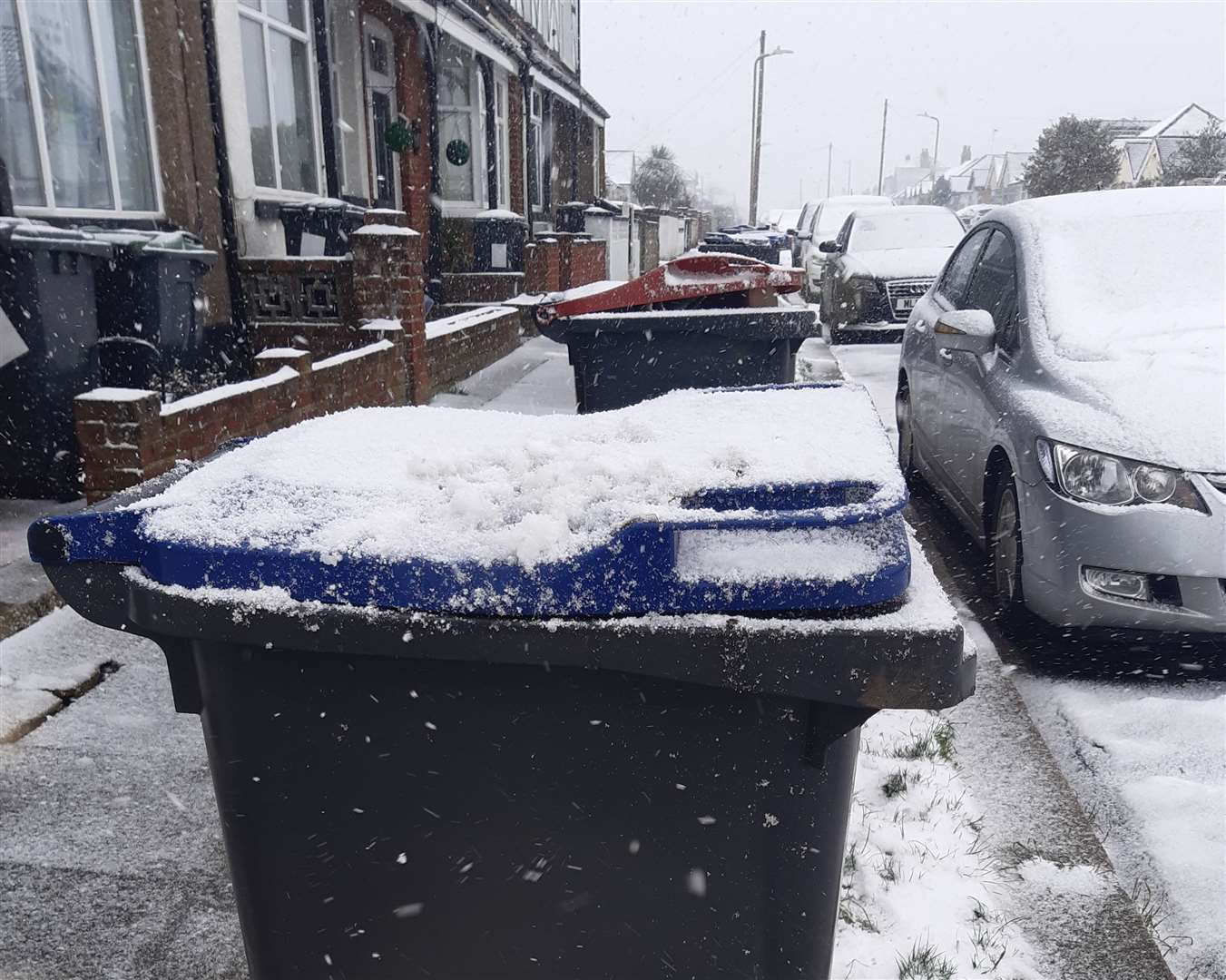 Last week's snow disrupted collections and many bins remain on the streets as a result