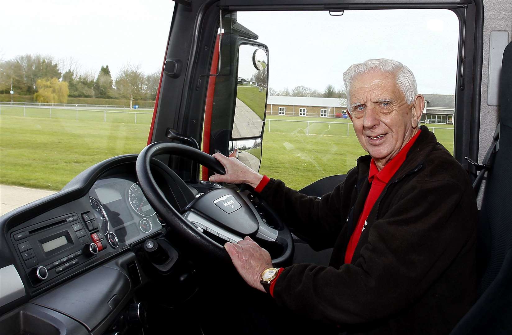 Gordon Springate in his cab