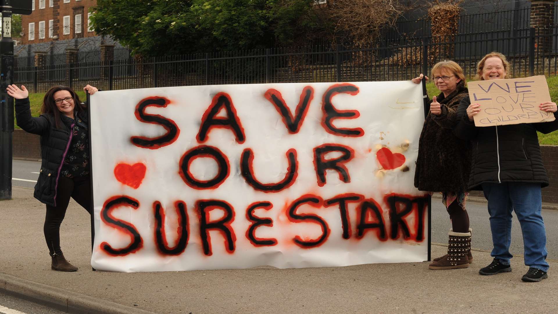 Outside the council offices at Gun Wharf