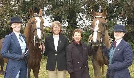 RIDING HIGH: Alex Lockhart, Nikki Randles, Caroline Lockhart and Nannette Phillips.Picture: TERRY SCOTT