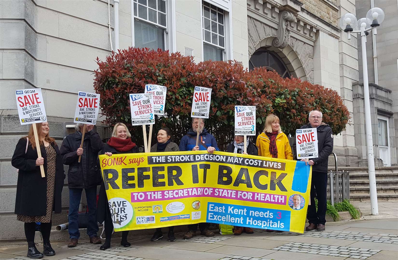 Sonik members protesting outside County Hall today