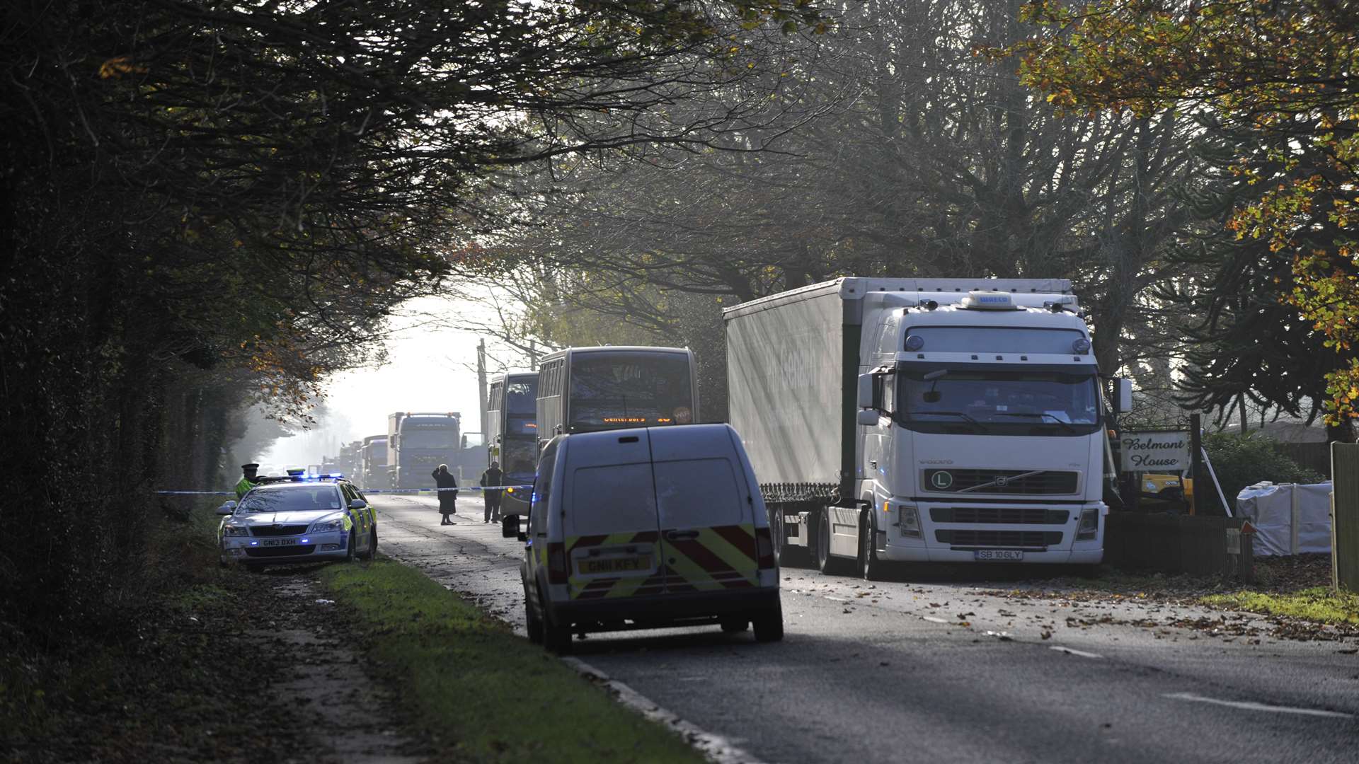 The man was taken to hospital by ambulance