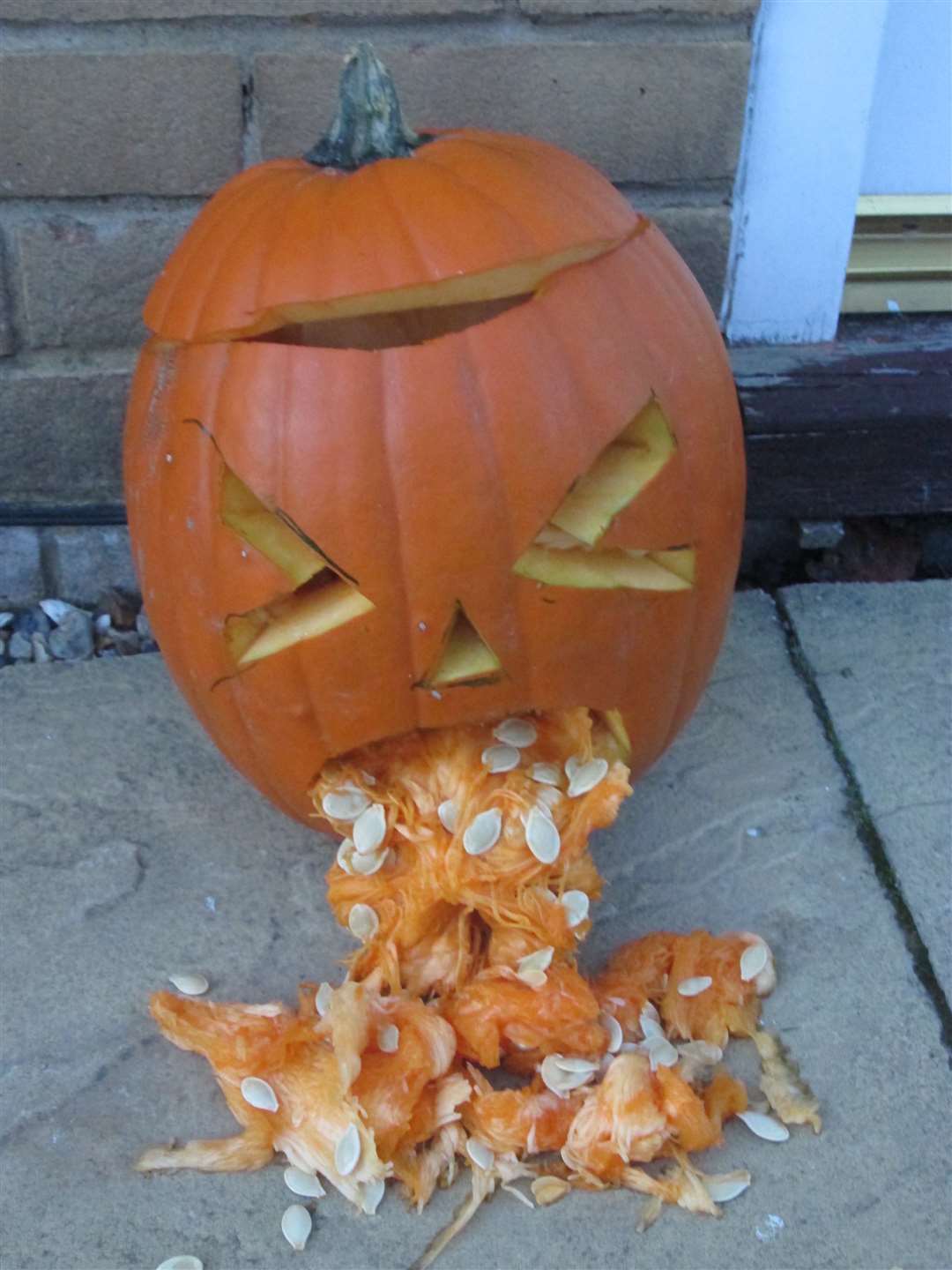 Luke Watson, six, of Fairview Gardens, Deal, sent this picture of his pumpkin in last year