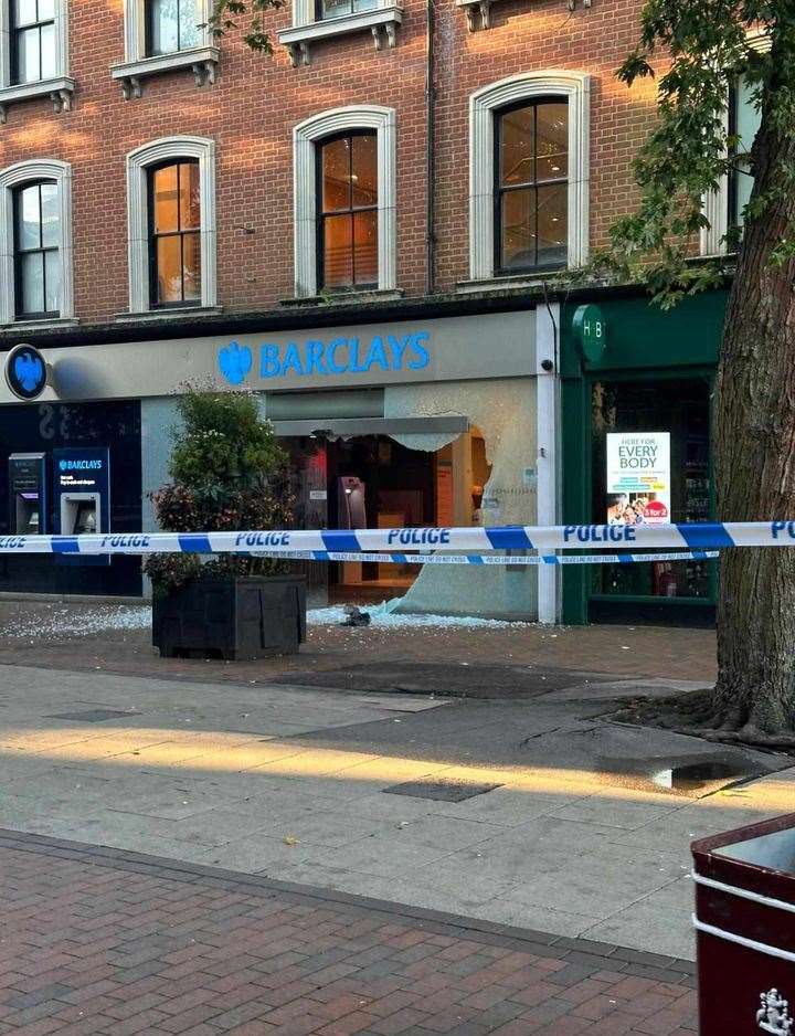 Barclays Bank in Calverley Road, Tunbridge Wells has been vandalised