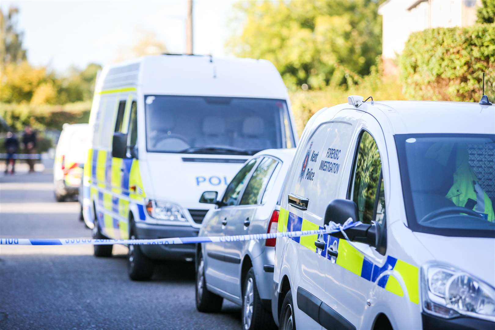 The area was cordoned off in Carpenters Lane, Hadlow. Picture: Matthew Walker