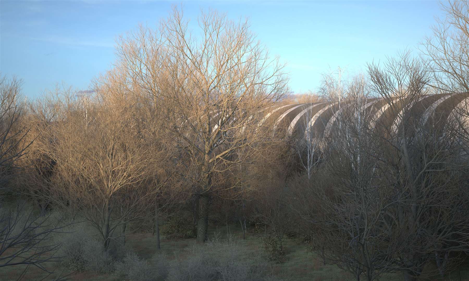 Artist’s impression of The Sheephouse Wood bat protection structure in Buckinghamshire (HS2/PA)