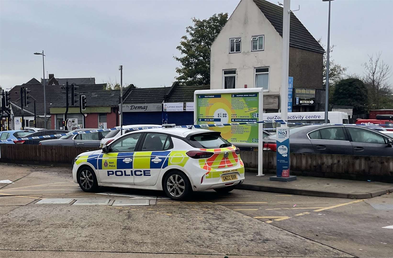 Police are also waiting in the nearby petrol station