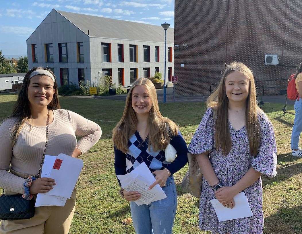 Lily-May Marshall, Grace Mason and Charlotte Baker from Hillview School for Girls in Tonbridge