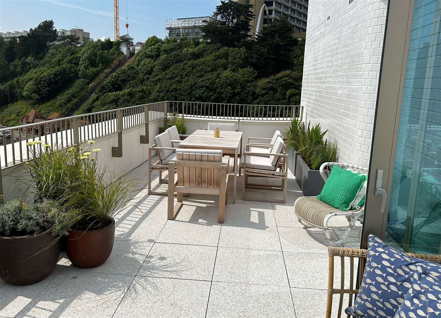 One of the balconies, which offer stunning sea views