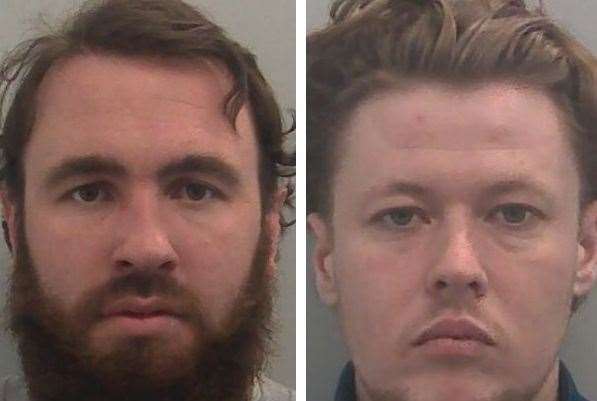 Sonny Maughan, 29, of Brakefield Road, Gravesend, and pal Emmanuel Scarrott, 28, of Basildon, Essex. Picture: Kent Police