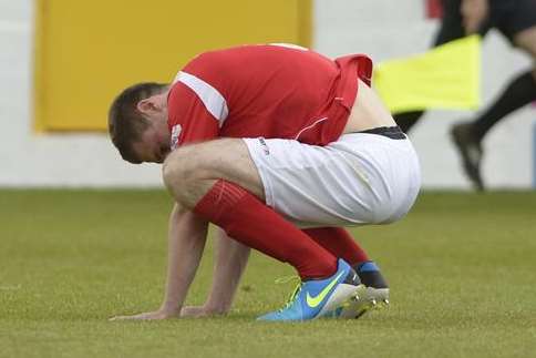 Disappointment for Paul Lorraine after the play-off final defeat Picture: Andy Payton