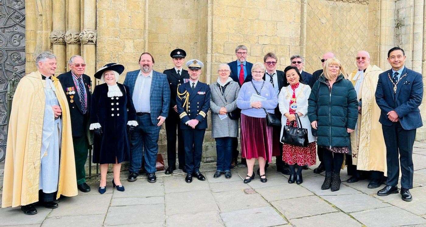 Dignitaries at the service led by the Dean, the Very Rev Dr Philip Hesketh (far left)