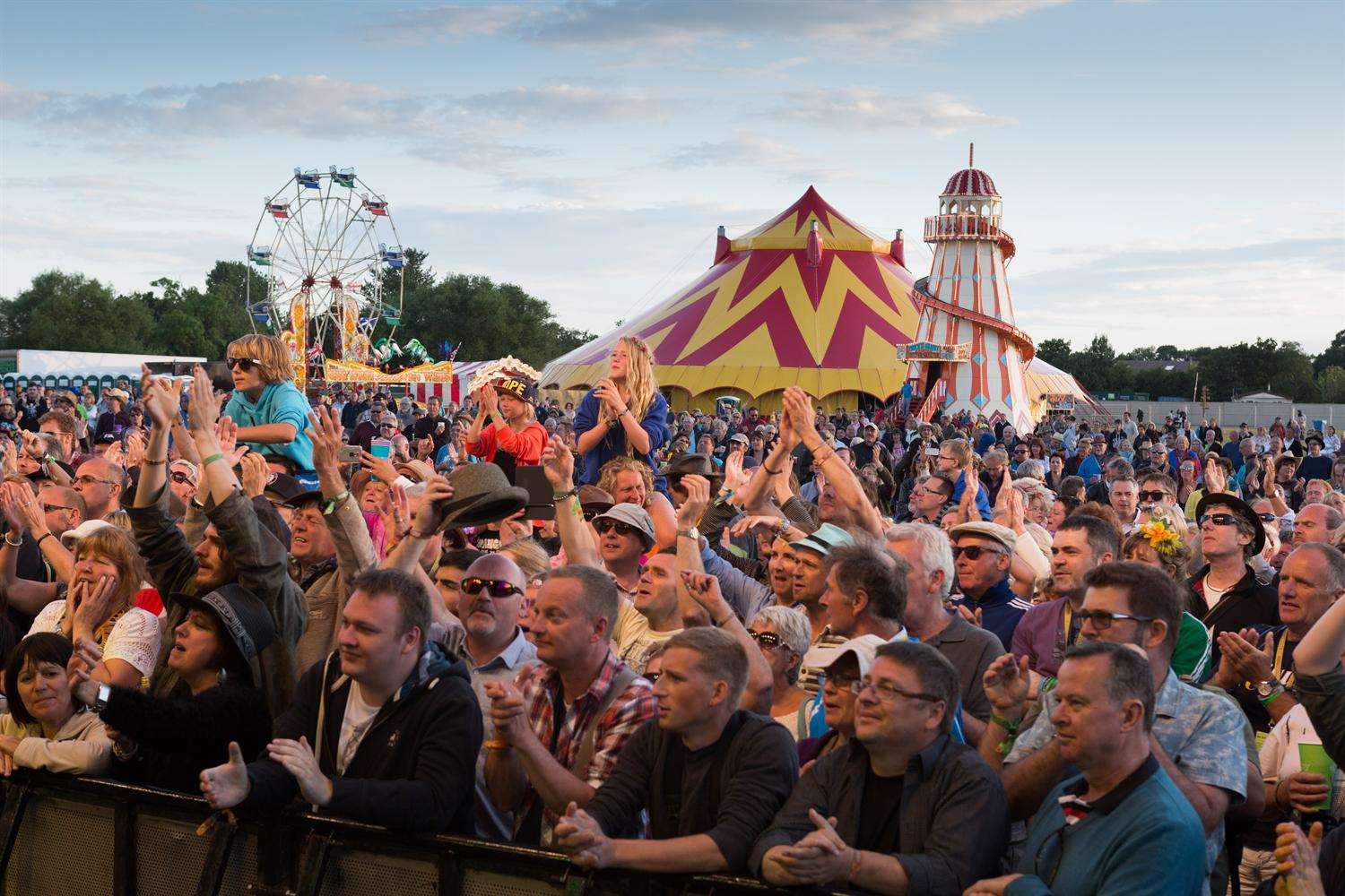 Crowd enjoying Marc Almond performs on the main stage at the Hop Farm Music Festival