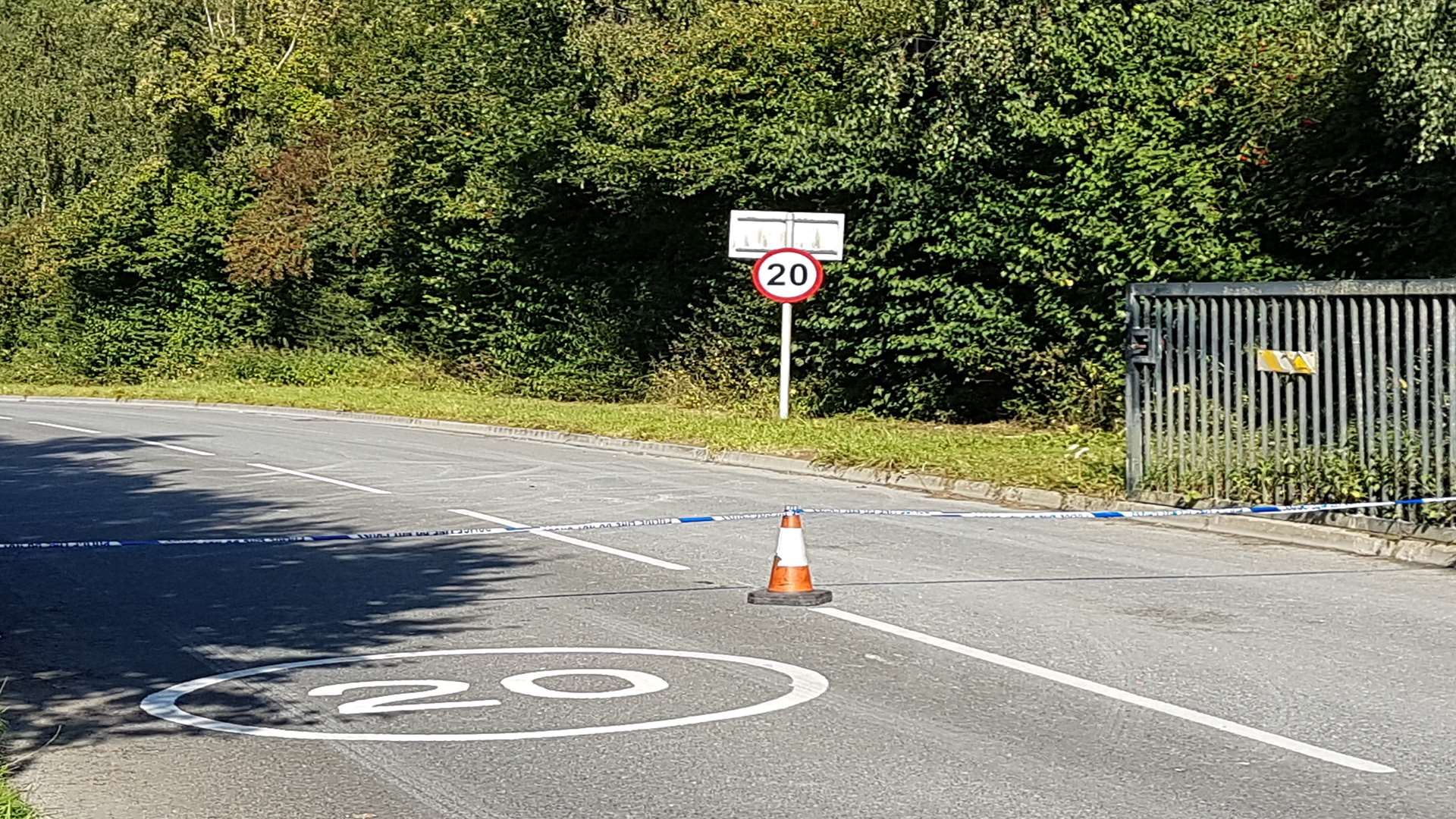 Police have put up a cordon at the entrance to the site.