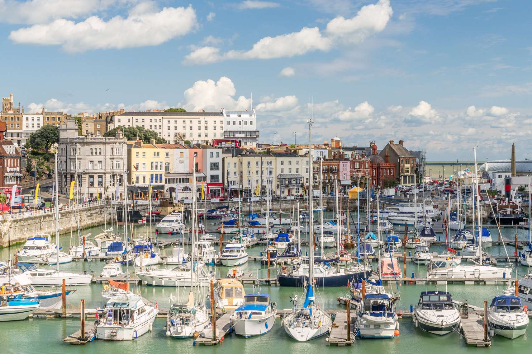 The man was rescued from a ledge on the cliffs overlooking Ramsgate Harbour