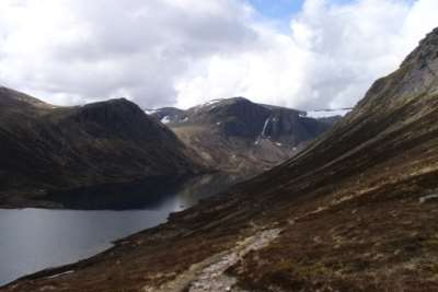 Tragic Corin Castle fell at the Cairngorms mountain range