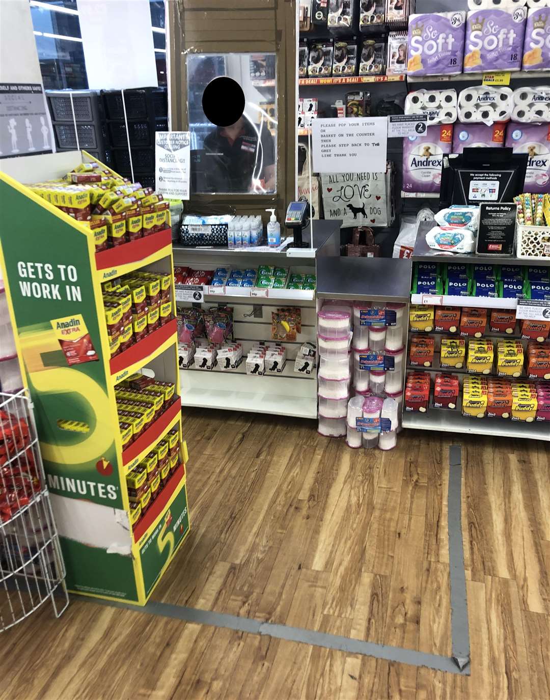 Staff at Poundstretcher in Chatham Dockside have been forced to make their own makeshift PPE shields