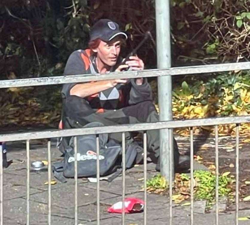 Daniel Munn with the BB gun in Canterbury outside Domino's Pizza in Military Road. Picture: CPS South East