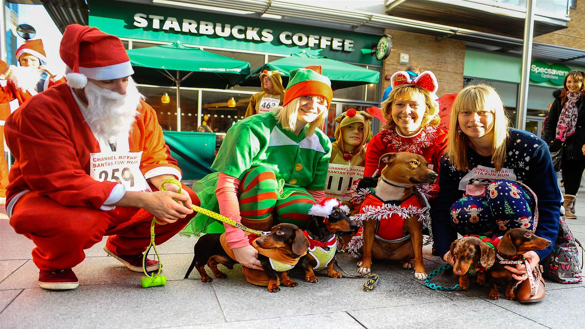 Runners in festive costumes took to Folkestone's streets for the annual Santa Fun Run. Picture: Alan Langley