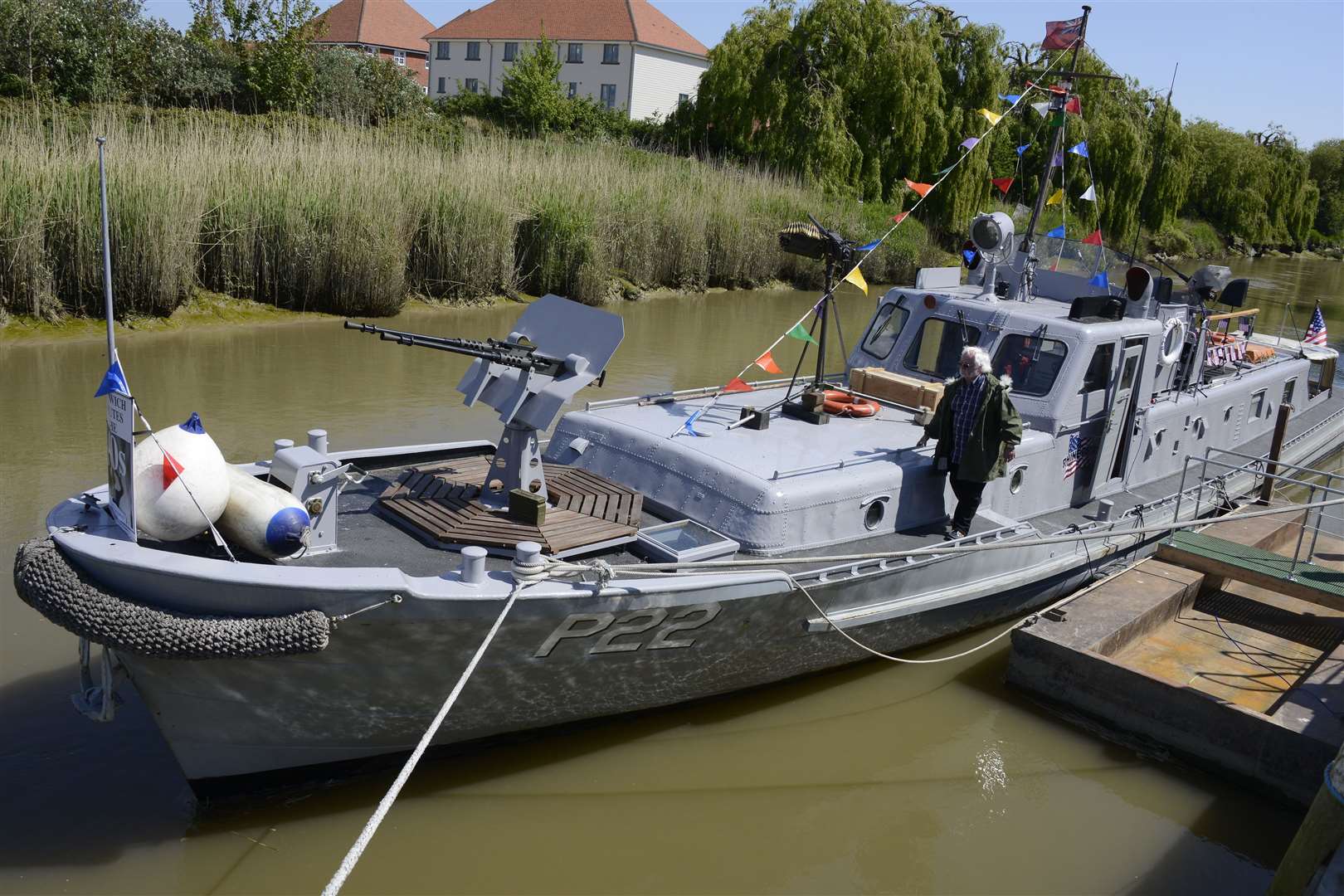 The P22 Gunboat moored at Sandwich Quay is a part of Sandwich Salutes The 40s this weekend