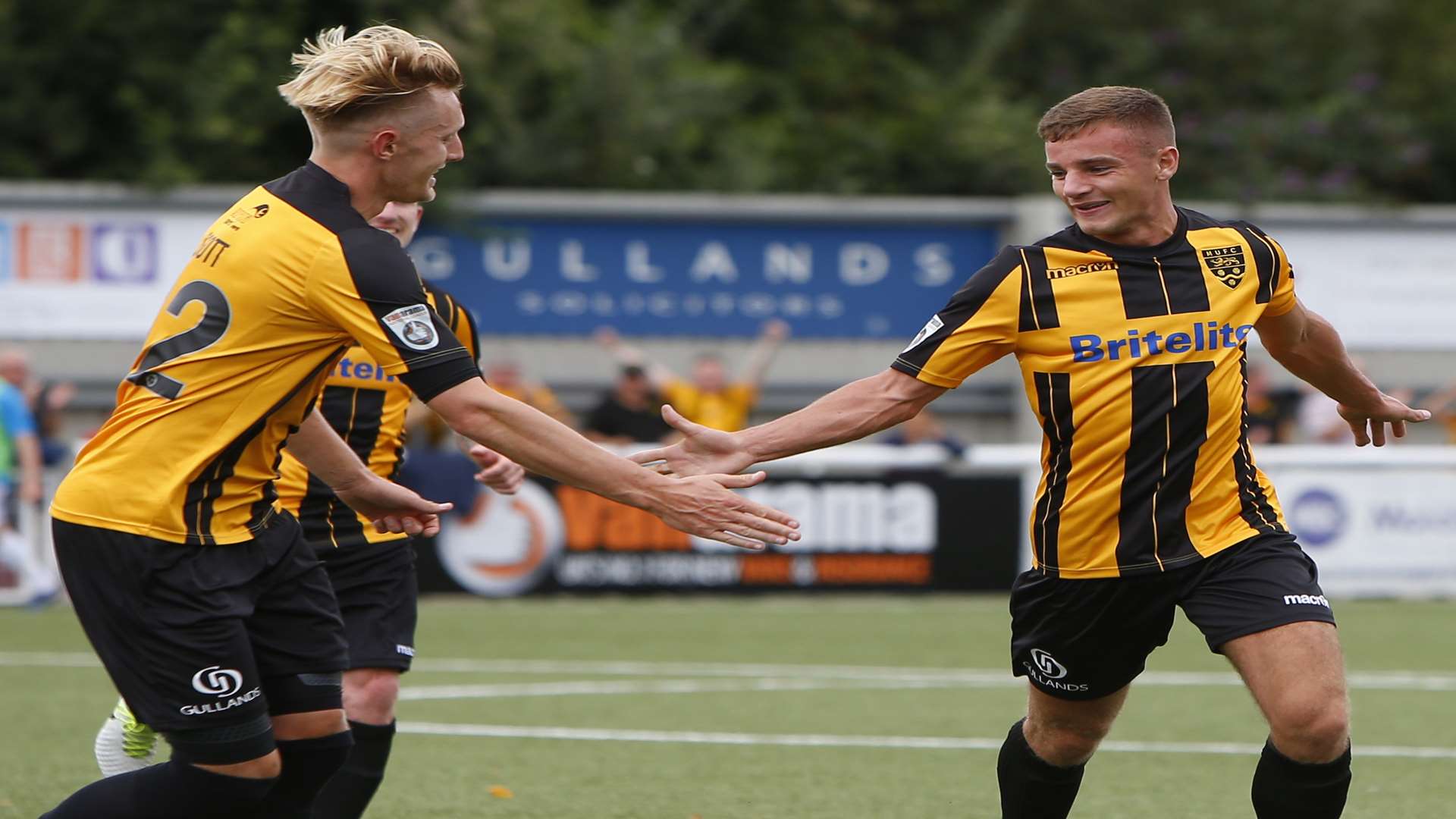 Jack Richards celebrates scoring Maidstone's winner against Wrexham Picture: Andy Jones