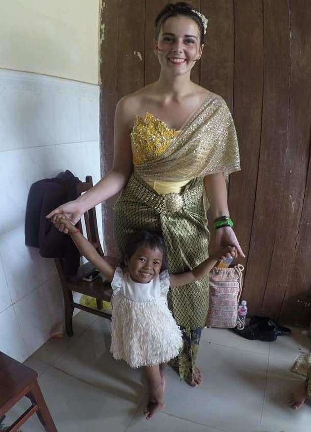 Zoe at "family" wedding in Cambodia