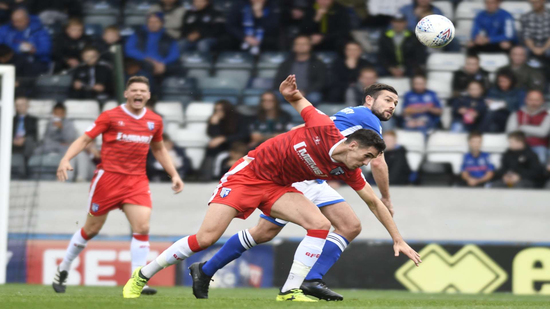 Conor Wilkinson battles for the ball Picture: Barry Goodwin