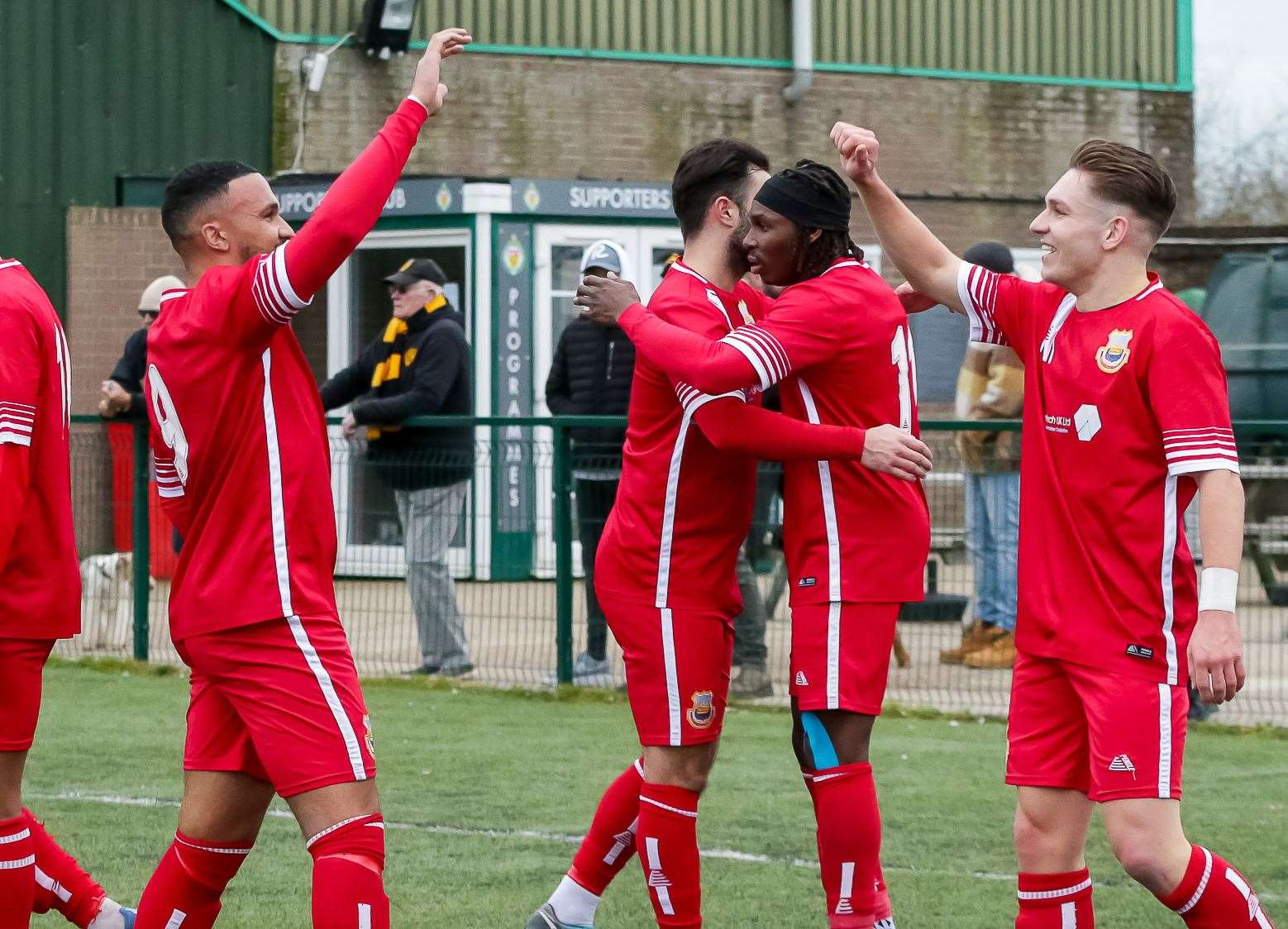 Josh Oliver, right, scored Whitstable's third goal. Picture: Les Biggs