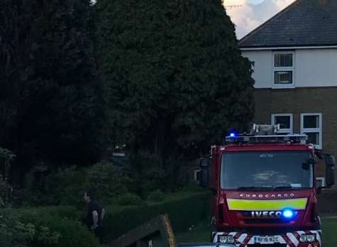 Firefighters tackle out of control bonfire. Picture: Paul Oliver