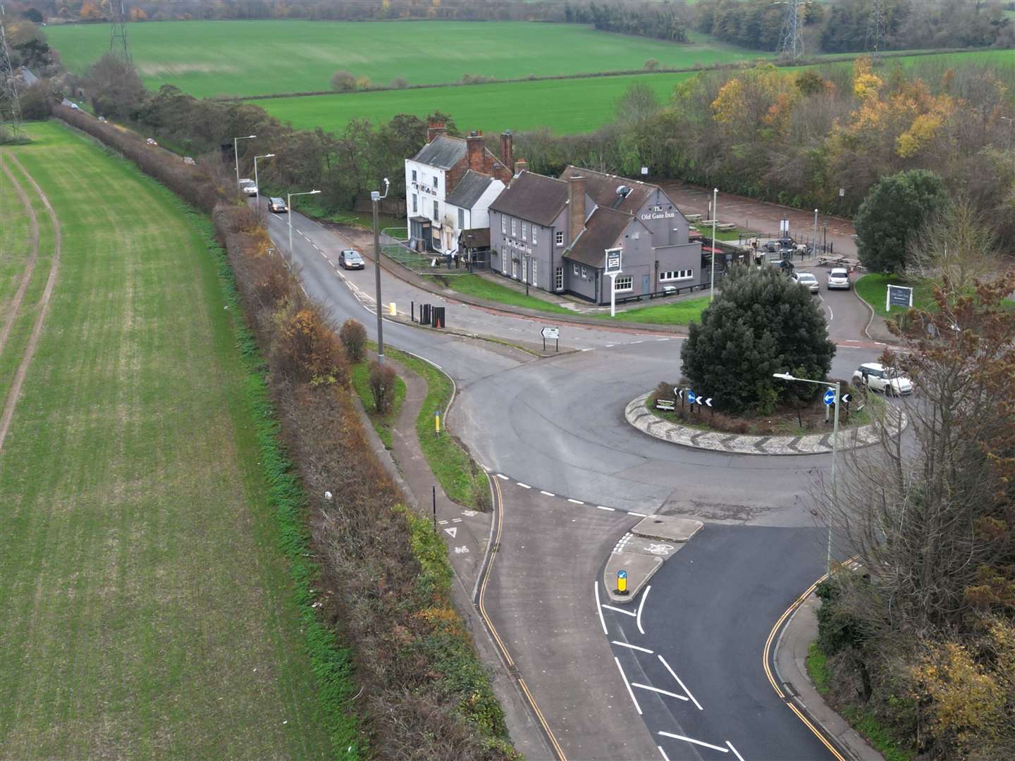 Police shut the A2050 at New Dover Road, near Canterbury, close to The Old Gate Inn roundabout. Picture: Barry Goodwin