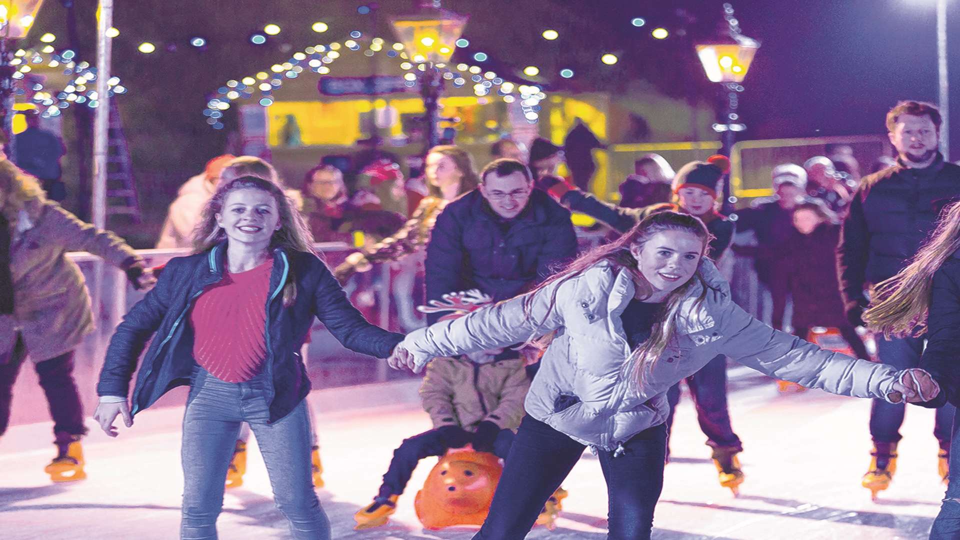 Skaters enjoying the fun at the Tunbridge Wells ice rink