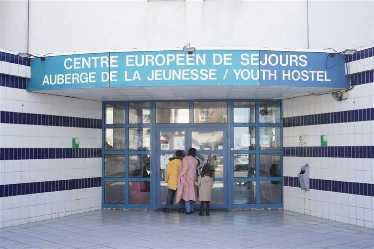 Ukrainian refugees at a processing centre in Calais. Picture: Aaron Chown/PA