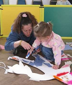 Claire and Savannah Day enjoy the Generate workshop at Margate