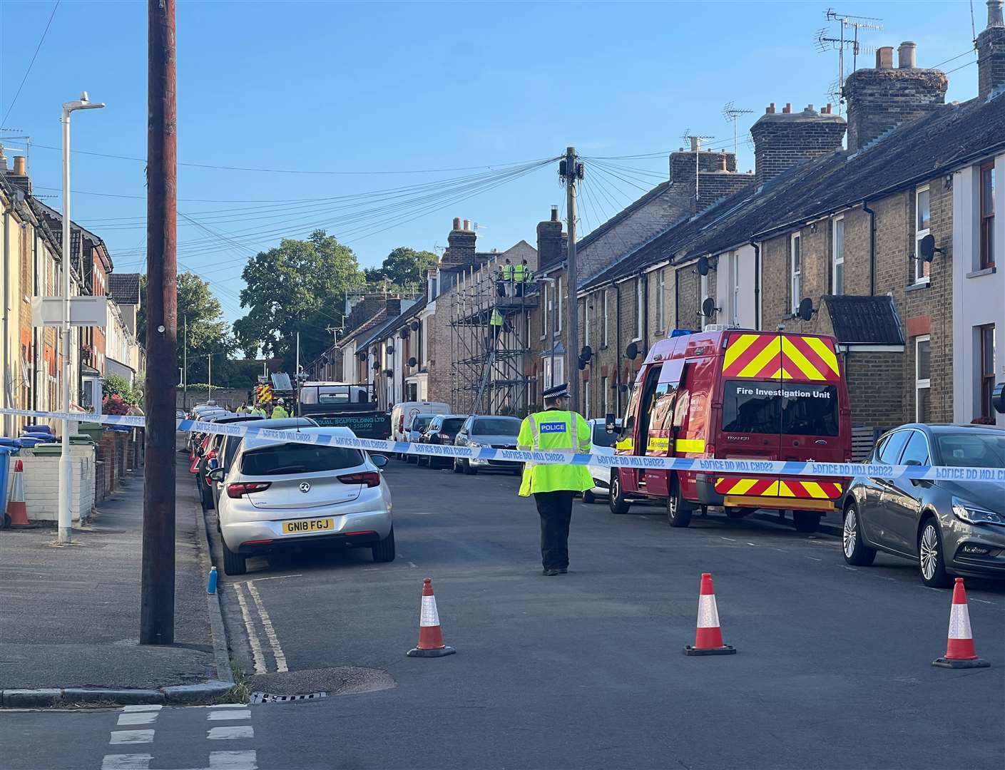 Emergency services at St Mary’s Road, Faversham