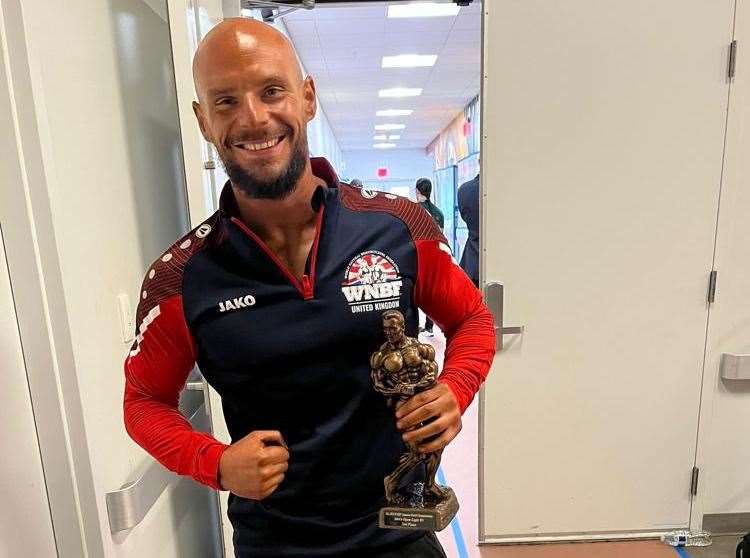 Rob with his second place trophy. Picture: Rob Wheadon