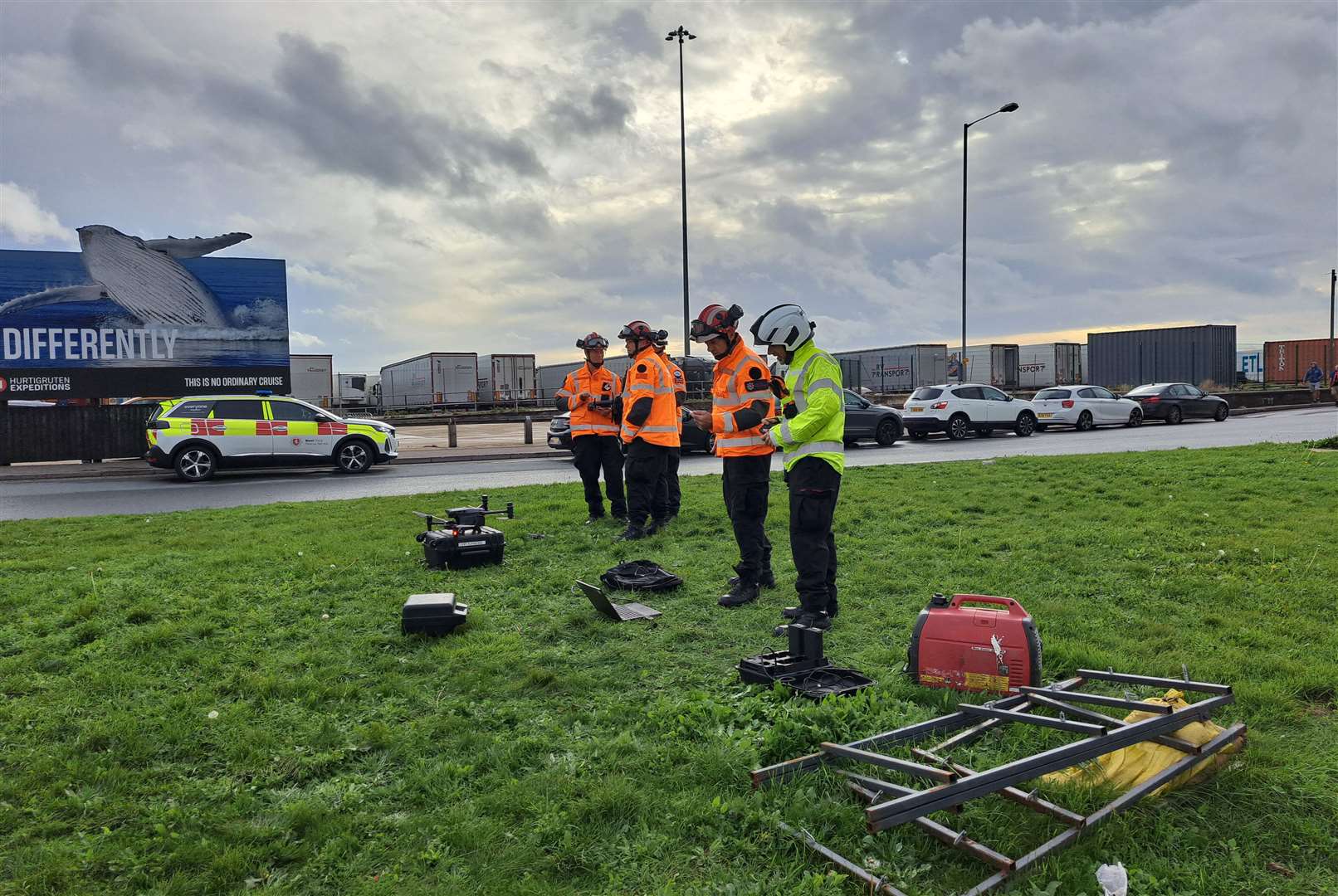 Emergency services in Dover following the attack