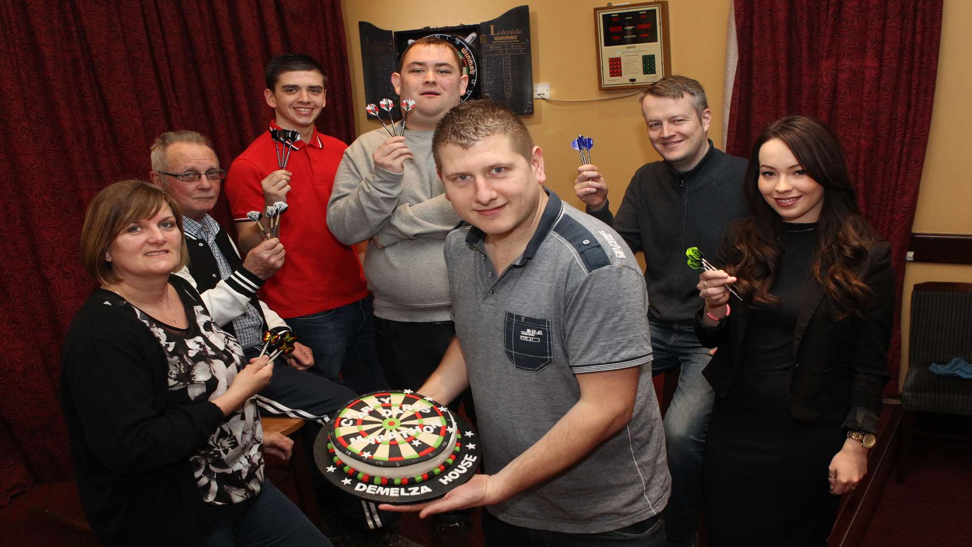 Luke Wood with team members before the marathon