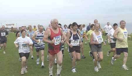 THEY'RE OFF: runners at the start of the race. Picture: DEREK STINGEMORE