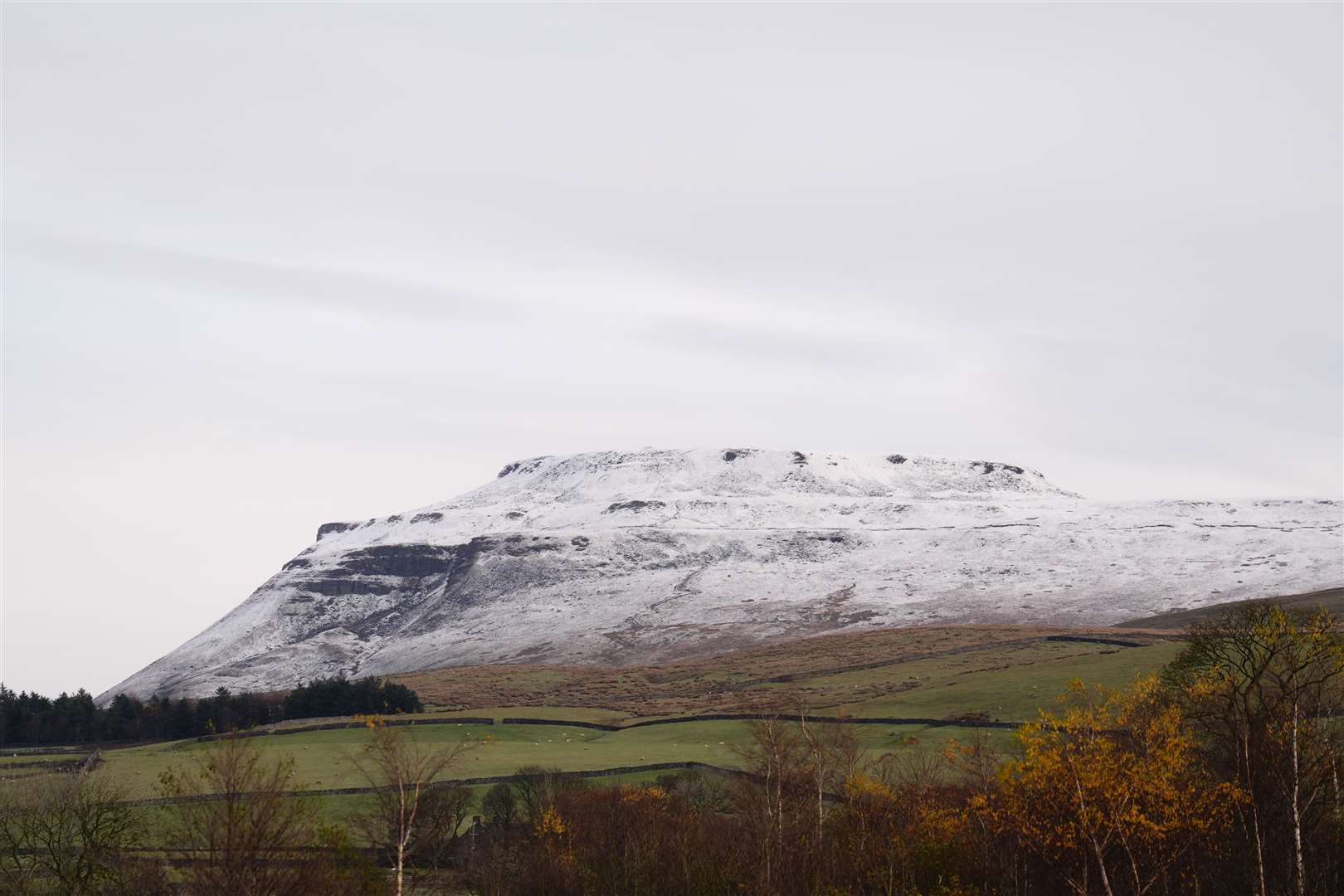 Snow capped mountain of Ingleborough in the Yorkshire Dales (Danny Lawson/PA)