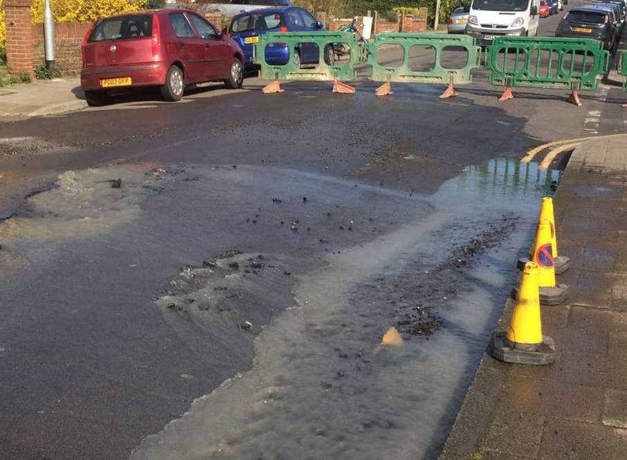 Roads shut off after water main burst in Mickleburgh Hill