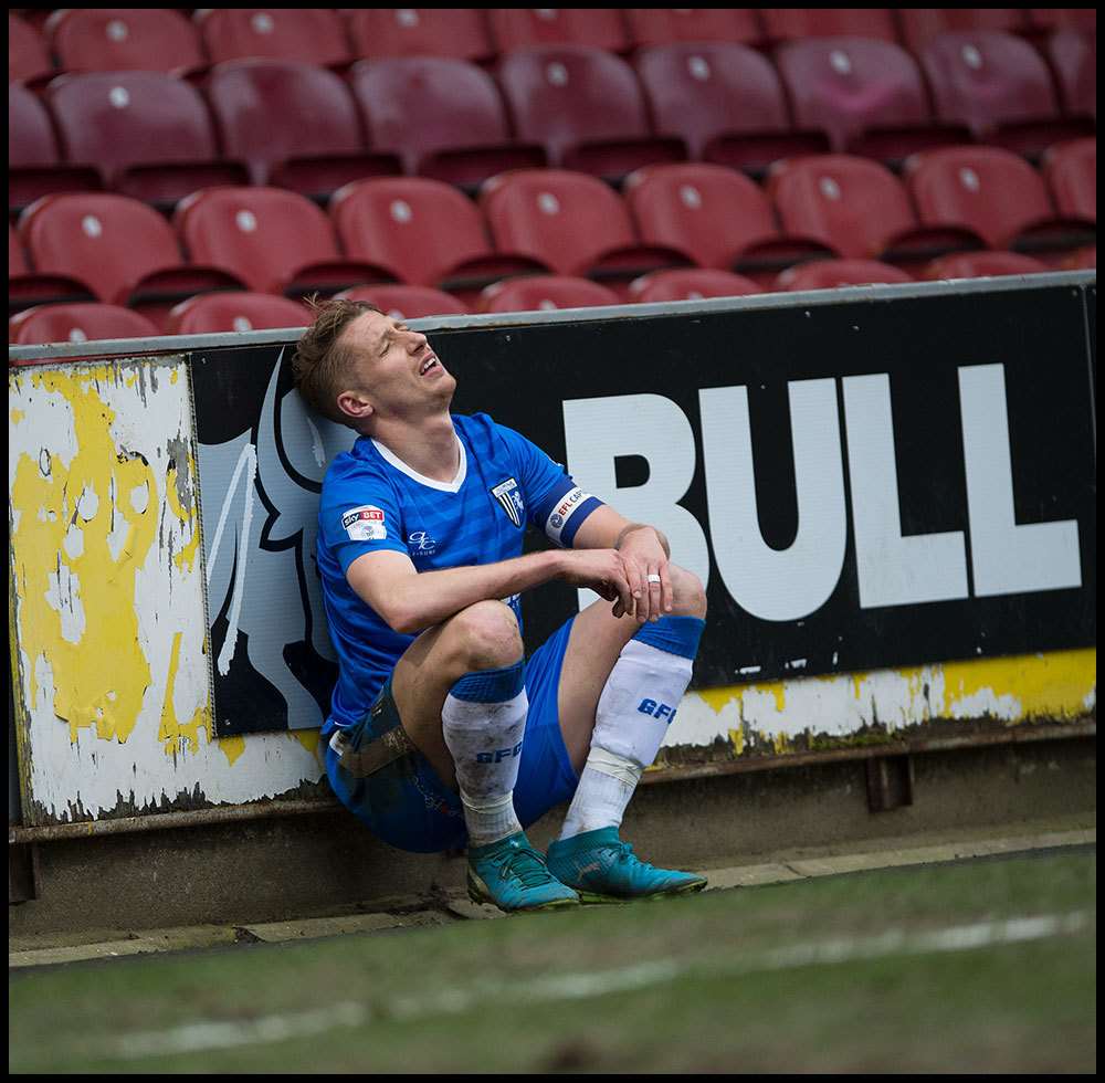 Gills midfielder Lee Martin at the final whistle Picture: Ady Kerry