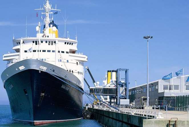 Cruise ship at Dover terminal