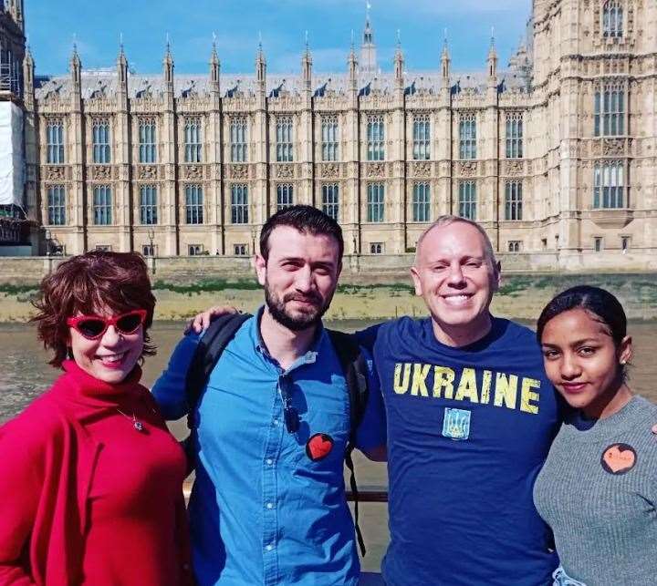 Kathy Lette, Mohammed Alzarae, Judge Robert Rinder and Rishan Tsegay Belete . Picture: Kent Refugee Action Network