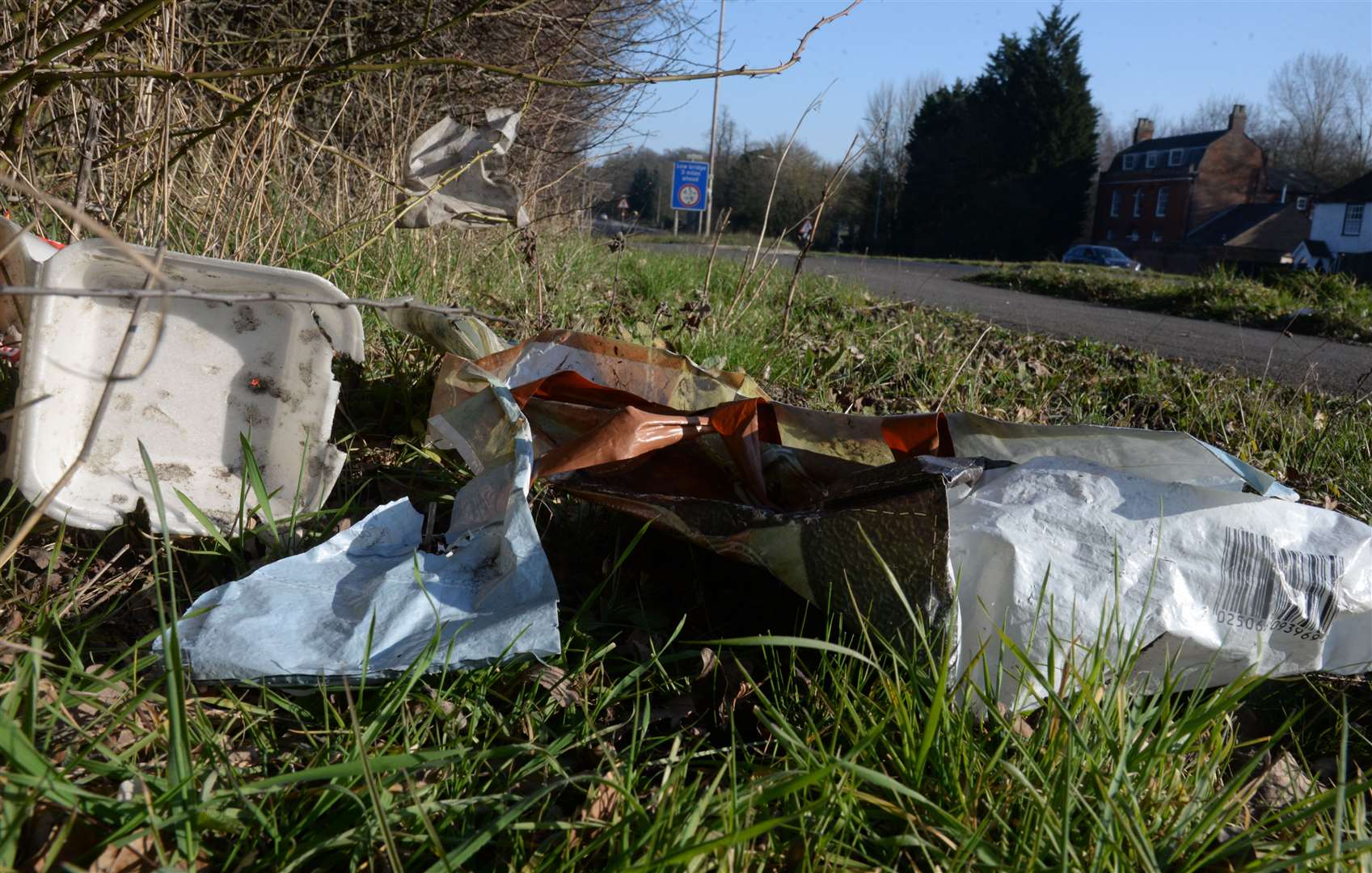 Litter at the roadside on the A20 near Hollingbourne Picture: Chris Davey