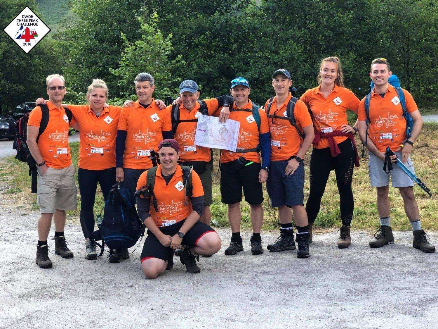 At their height. The team on their mountain climb. Picture: Port of Dover