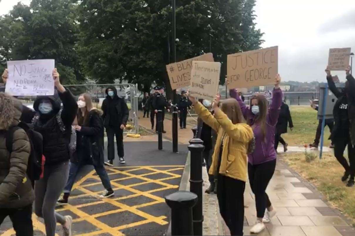 The march has been attended by a range of ages and races in support of the Black Lives Matter movement