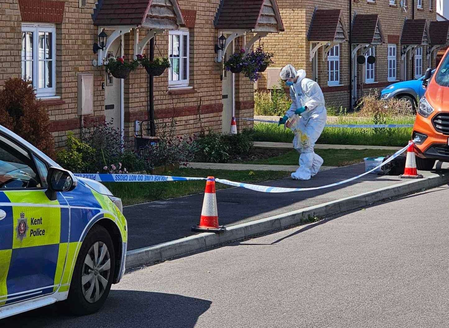 Forensics in the Great Threads area in Staplehurst. Picture: John Wallman